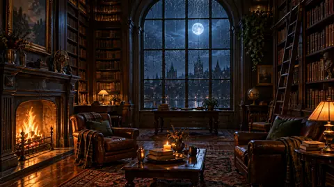 Moonlit Library MinuFlow background